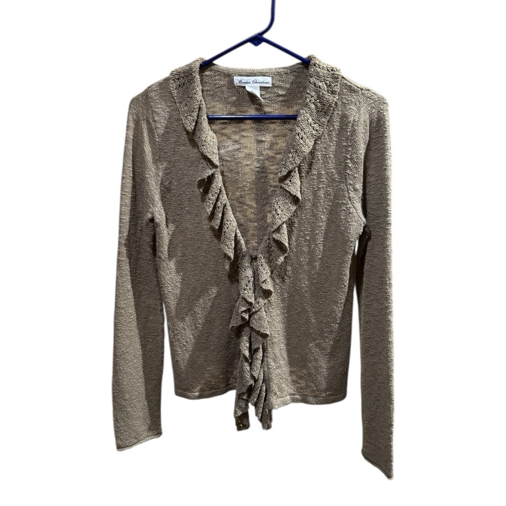 Marisa Christina Ruffle Front Cardigan Size Small